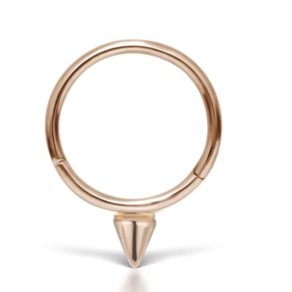 Maria Tash Rose Gold 6.5mm Single Short Spike Hoop Earring